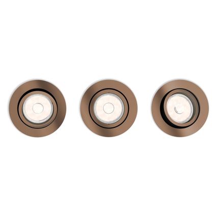 Philips 50393/05/PN - SET 3x Lampada da incasso DONEGAL 1xGU10/5,5W/230V