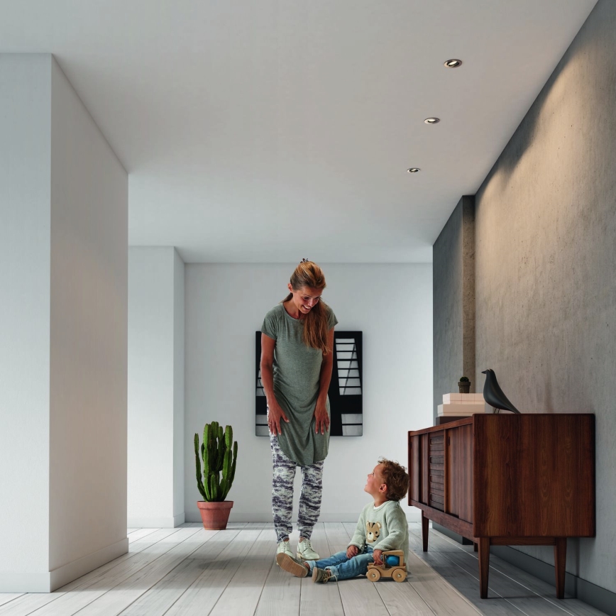 Philips - Lot de 3 spots encastrables LED RGBW dimmables 1xGU10/4,8W/230V chrome mat + télécommande