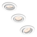 Philips 50393/31/PN - SET 3x Einbauleuchte DONEGAL 3xGU10/5,5W/230V