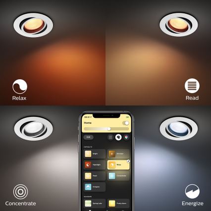 Philips 50451/31/P7 - Lampada a plafone LED RGB CENTURA 1xGU10/5,7W/230V24V