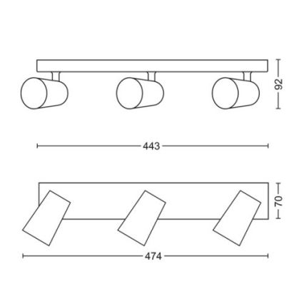Philips - Faretto LED 3xGU10/5,5W/230V