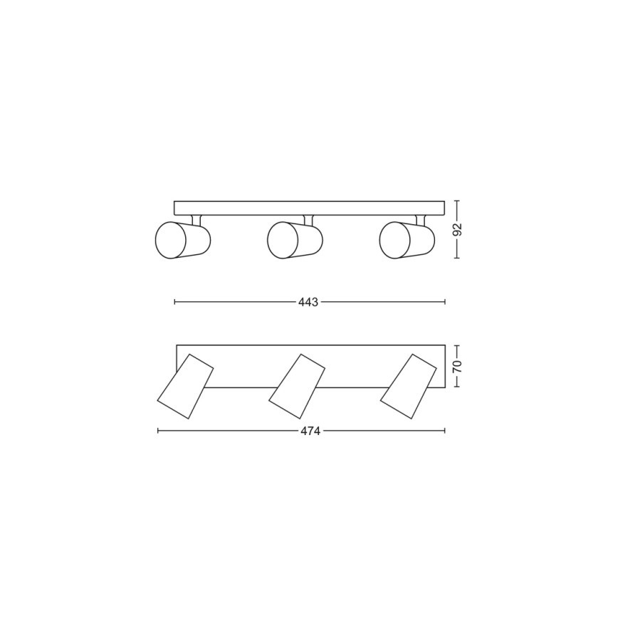 Philips - Faretto LED 3xGU10/5,5W/230V