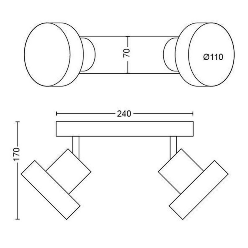 Philips 50602/31/P0 - Spot LED BUKKO 2xLED/4,5W/230V