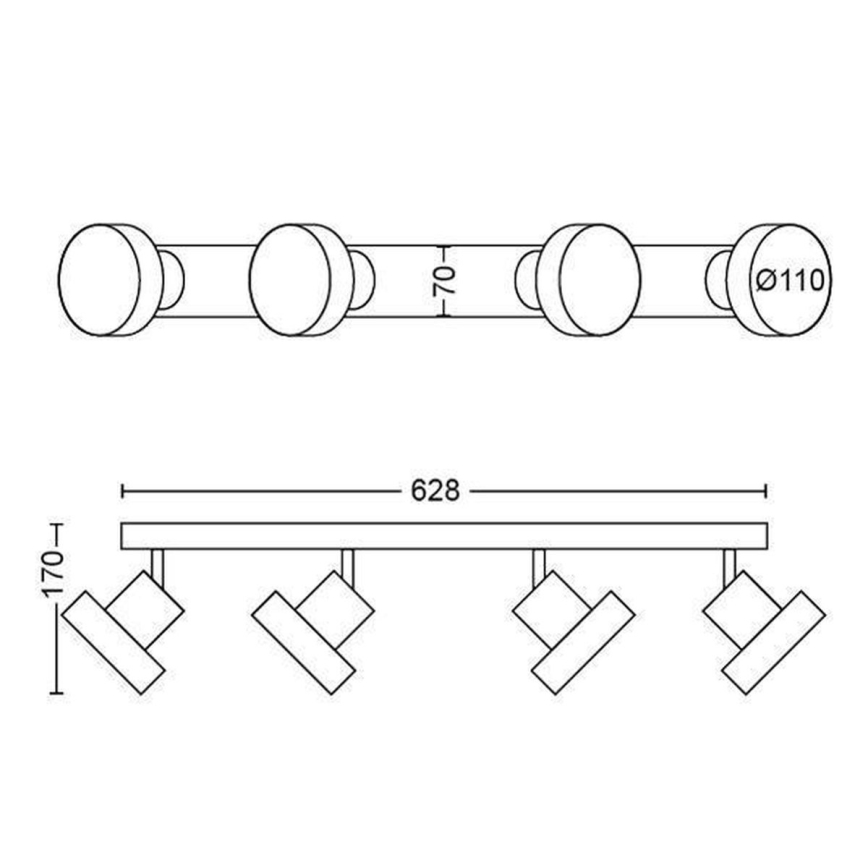Philips 50604/30/P0 - Faretto LED BUKKO 4xLED/4,3W/230V
