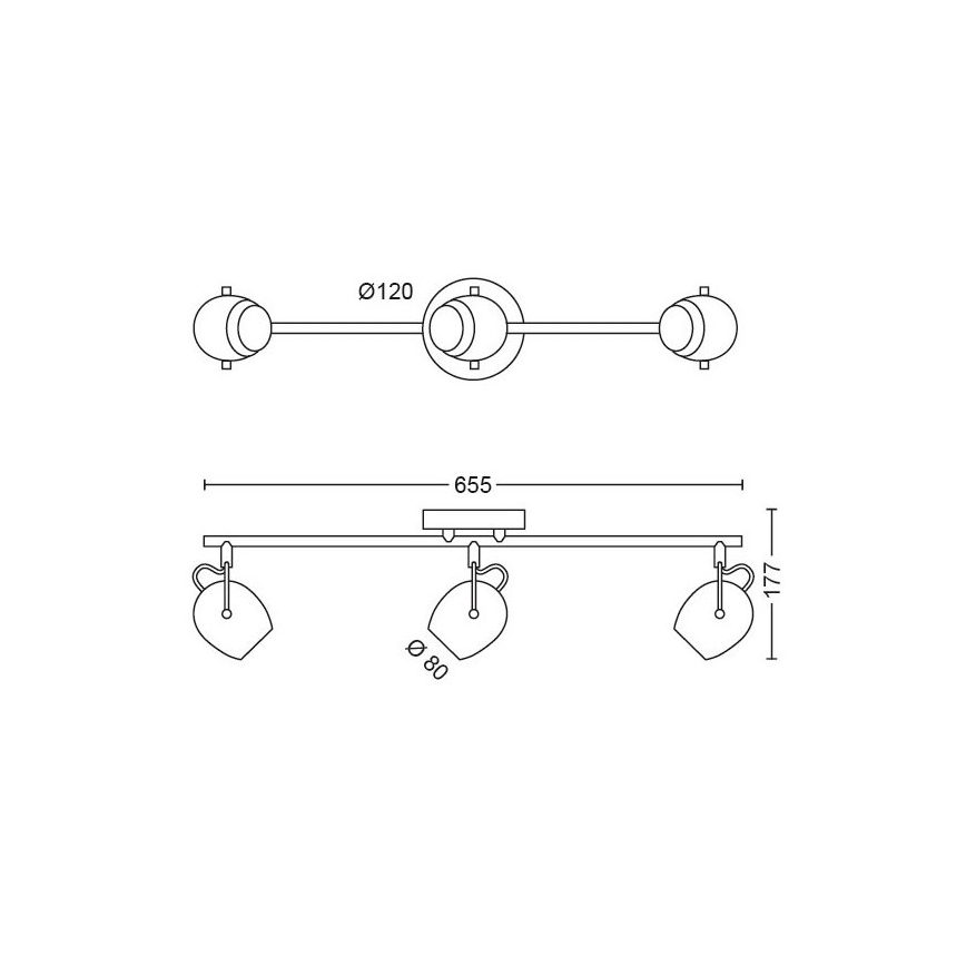 Philips 50613/31/P0 - Luce Spot a LED RIVANO 3xLED/4,3W/230V