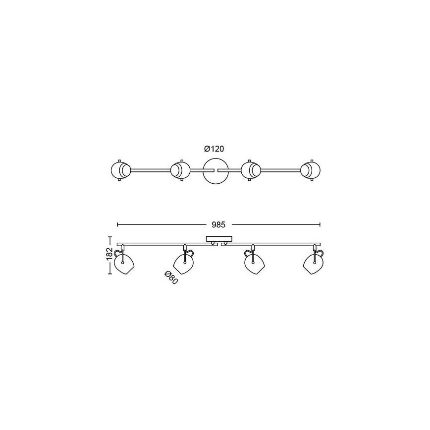 Philips 50614/30/P0 - Spot RIVANO 4xLED/4,3W/230V