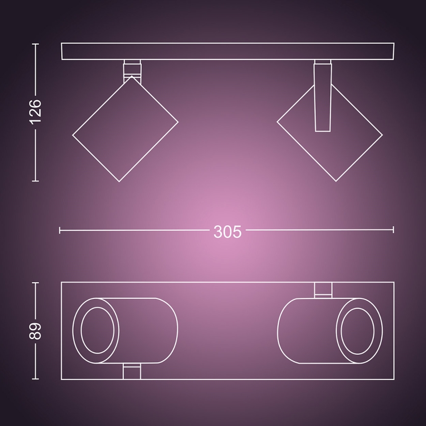 Philips 50622/31/P7 - Luce Spot a LED HUE ARGENA 2xGU10/5,7W/230V