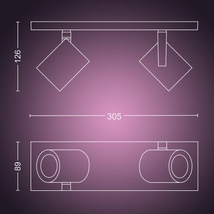 Philips 50622/48/P7 - Luce Spot a LED HUE ARGENA 2xGU10/5,7W/230V