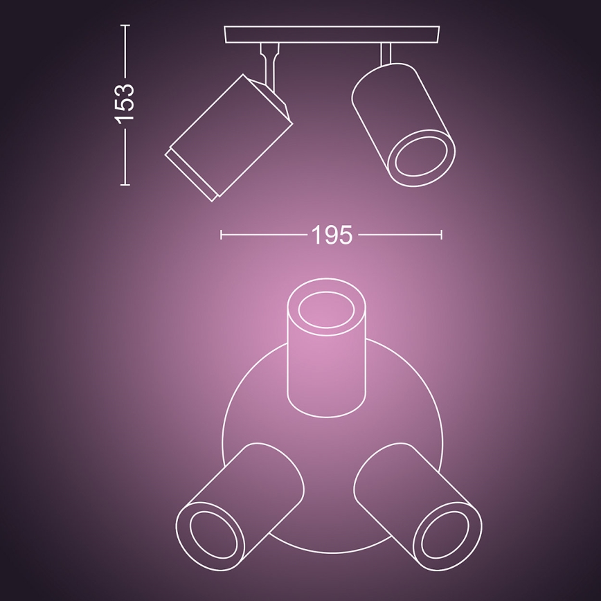 Philips 50633/30/P7 - Luce Spot a LED HUE FUGATO 3xGU10/5,7W/230V
