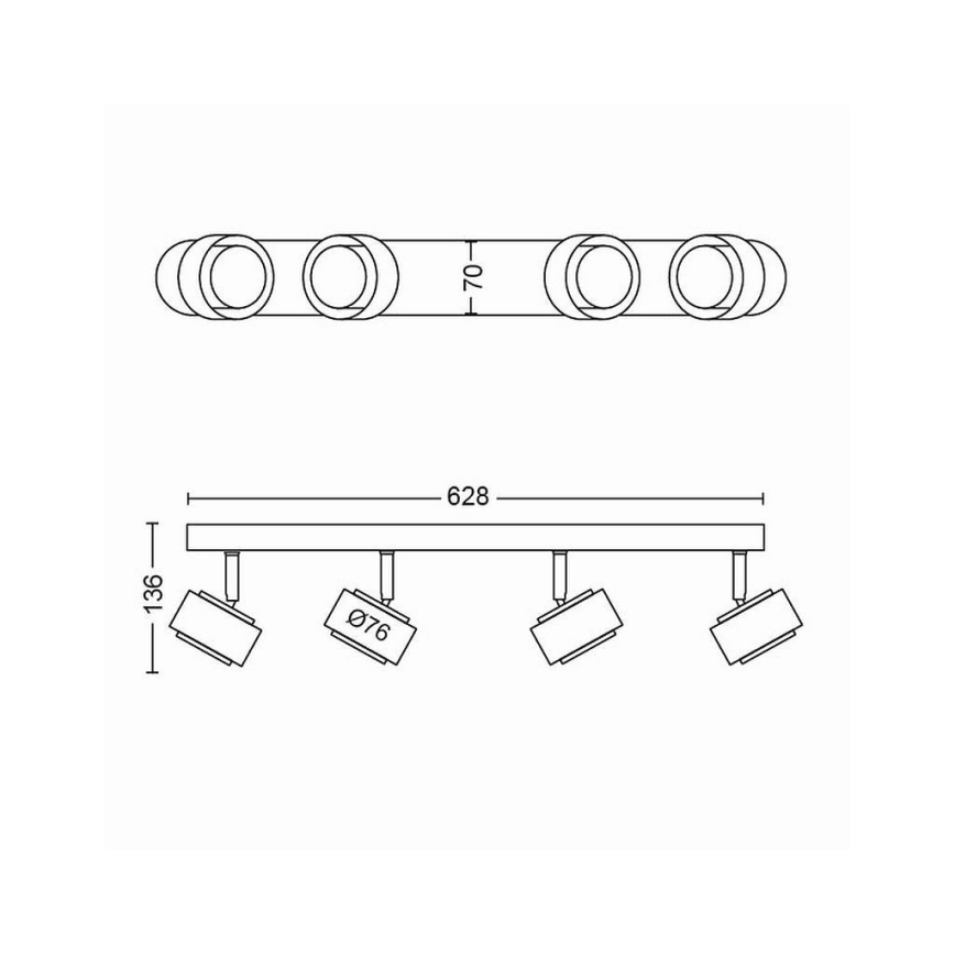 Philips 50654/30/P0 - Luce Spot a LED FERANO 4xLED/4,3W/230V