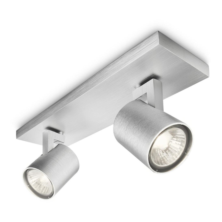 Philips 53092/48/16 - Spotleuchte RUNNER silber 2xGU10/35W/230V