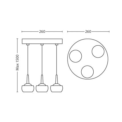 Philips 53223/11/16 - Suspension CYPRESS 3xLED/3W/230V