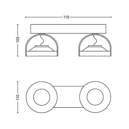Philips - Faretto LED dimmerabile 2xLED/4,5W/230V