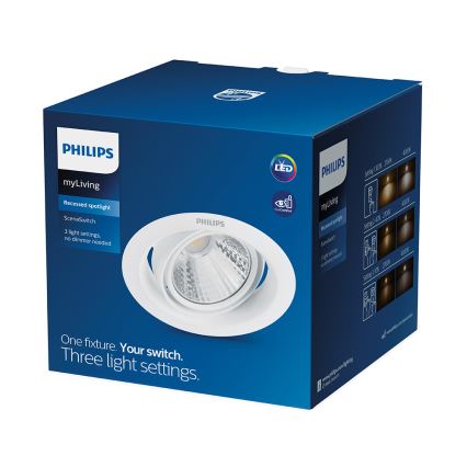 Philips - luminaire encastré LED dimmable SCENE SWITCH LED/3W/230V 2700K