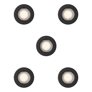 Philips - 5er-Set Einbaustrahler PERIDOT 1xGU10/7W/230V schwarz