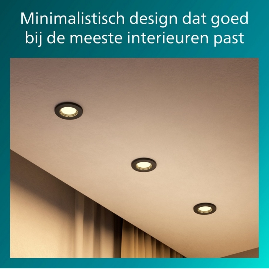 Philips - 5er-Set Einbaustrahler PERIDOT 1xGU10/7W/230V schwarz