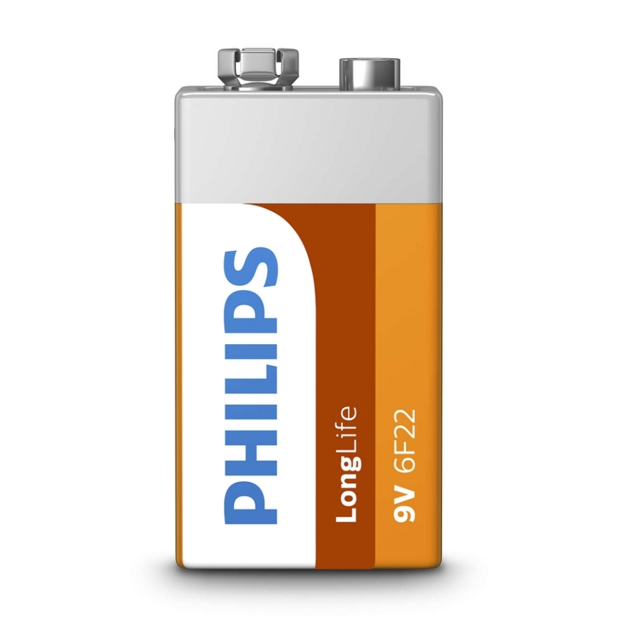 Philips 6F22L1F/10 - Batteria al cloruro di zinco 6F22 LONGLIFE 9V 150mAh