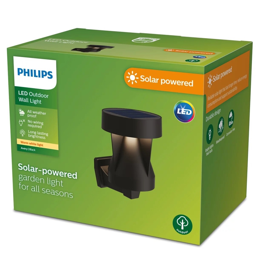 Philips - Applique a LED solare AVERY LED/1,8W/3,7V 2600 mAh 2700K IP44