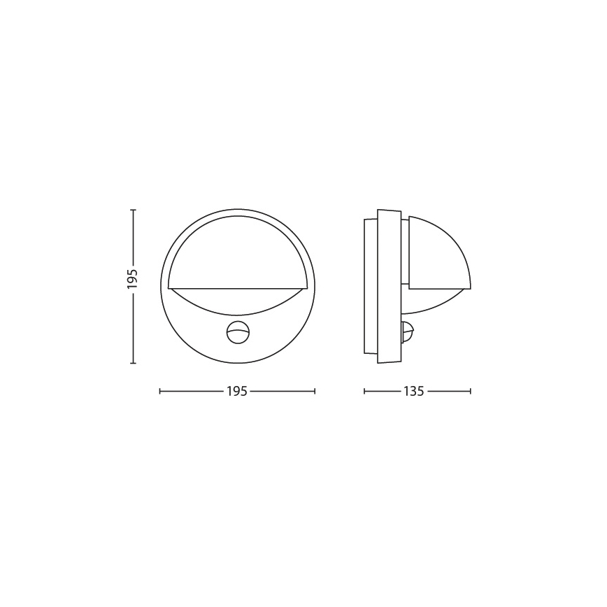 Philips - Applique da esterno con sensore JUNE 1xE27/12W/230V IP44
