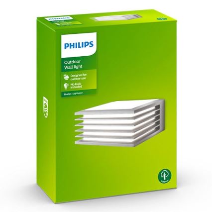 Philips - Applique da esterno SHADES 1xE27/15W/230V IP44 grigio