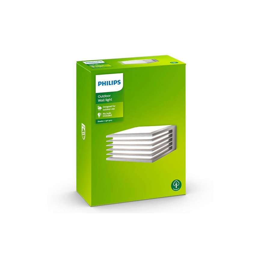 Philips - Applique da esterno SHADES 1xE27/15W/230V IP44 grigio