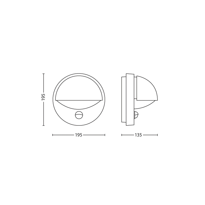 Philips - Applique murale d'extérieur avec détecteur 1xE27/12W/230V IP44