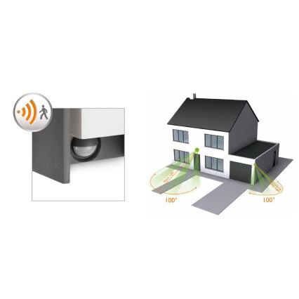 Philips - Applique murale d'extérieur avec un détecteur BRIDGE 1xE27/15W/230V IP44