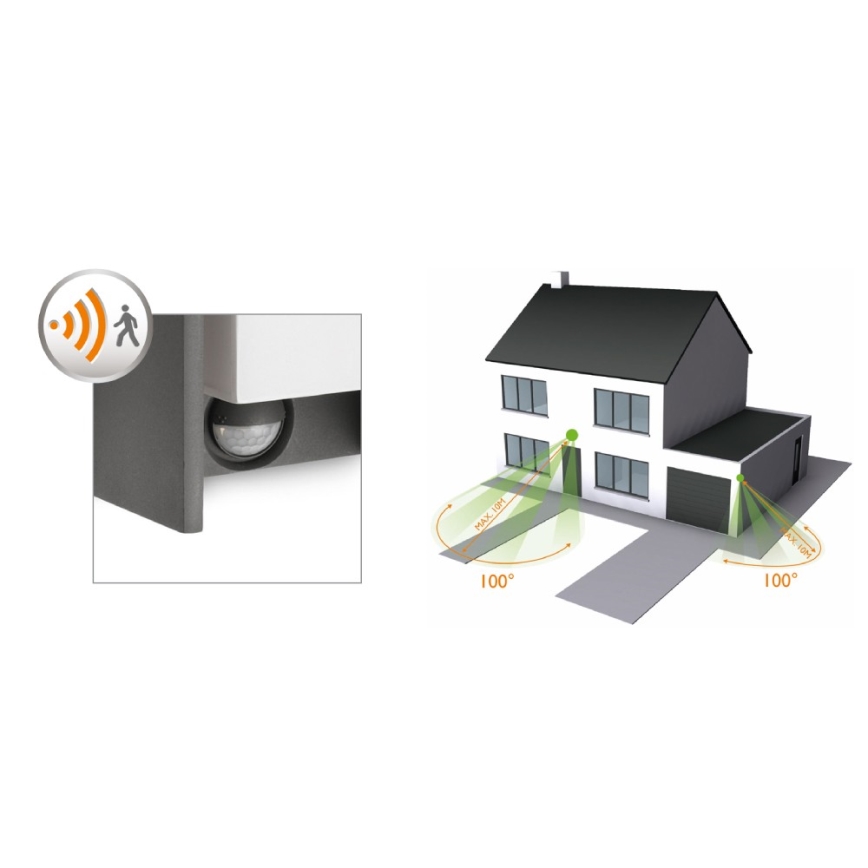Philips - Applique murale d'extérieur avec un détecteur BRIDGE 1xE27/15W/230V IP44