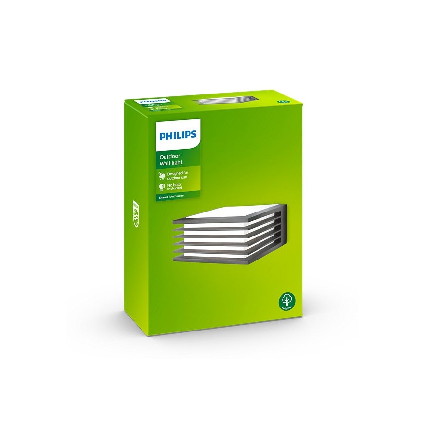 Philips - Applique murale d'extérieur 1xE27/15W/230V IP44 anthracite