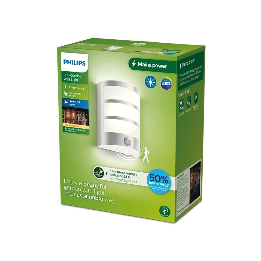 Philips - Applique murale extérieure avec détecteur PYTHON LED/3,8W/230V IP44
