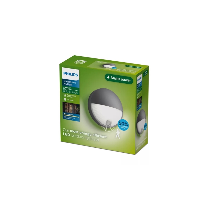Philips - Applique murale LED d'extérieur avec détecteur CAPRICORN LED/4,3W/230V IP44