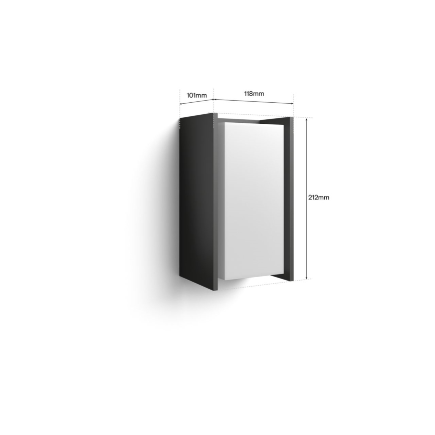 Philips - Applique murale LED d'extérieur à intensité variable Hue TURACO White And Color Ambiance 1xE27/8,1W/230V 1000-20000K