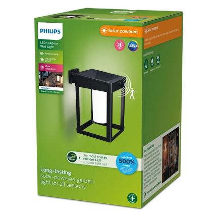 Philips - Applique murale solaire avec détecteur de mouvement et de crépuscule CAMILL LED/1,4W/3,7V 2000 mAh IP44