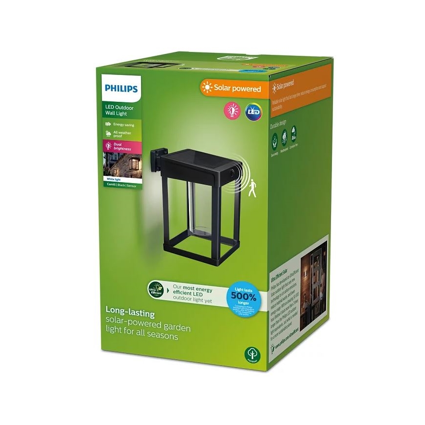 Philips - Applique murale solaire avec détecteur CAMILL LED/1,4W/3,7V IP44