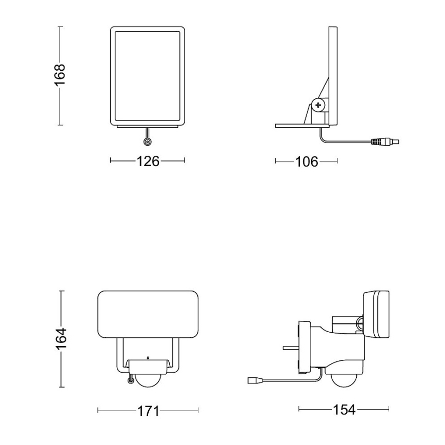 Philips - Applique murale solaire avec détecteur TYLUS LED/6W/3,7V 5000K IP44