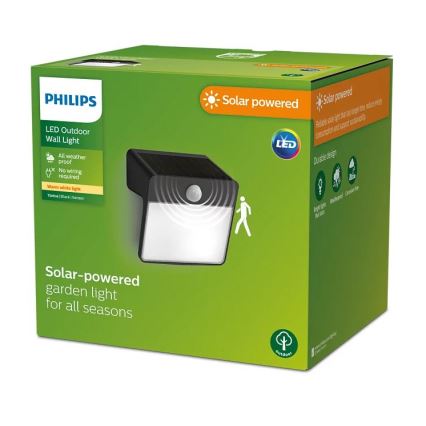 Philips - Applique murale solaire avec détecteur de mouvement et de crépuscule YARIXA LED/2,2W/3,7V 600 mAh IP44