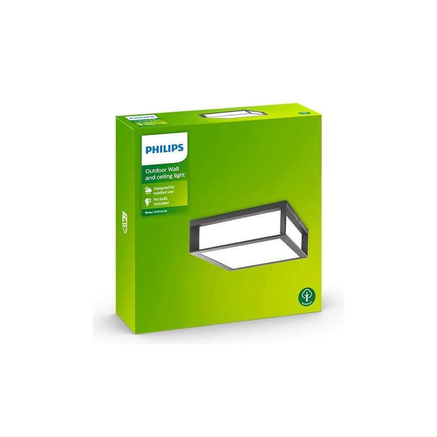 Philips - Außen-Deckenleuchte SKIES 2xE27/14W/230V IP44 anthrazit
