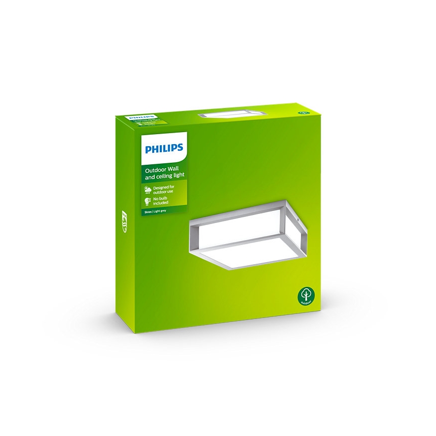 Philips - Außendeckenleuchte 2xE27/14W/230V IP44 grau