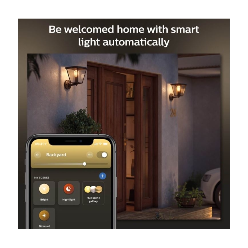 Philips - Außenwandleuchte Hue INARA 1xE27/7W/230V Wi-Fi IP44