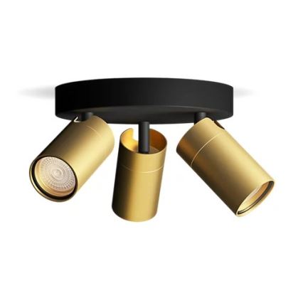 Philips - Badezimmerstrahler IDRIS 3xGU10/5W/230V IP44 schwarz/golden