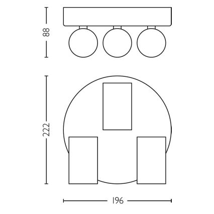 Philips - Badezimmerstrahler IDRIS 3xGU10/5W/230V IP44 schwarz/golden