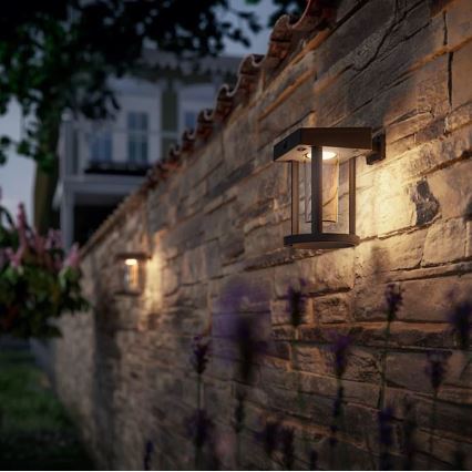 Philips - LED Solar-Wandleuchte mit Bewegungs- und Dämmerungssensor CAMILL LED/1,4W/3,7V 2000 mAh IP44