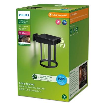 Philips - LED Solar-Wandleuchte mit Bewegungs- und Dämmerungssensor CAMILL LED/1,4W/3,7V 2000 mAh IP44