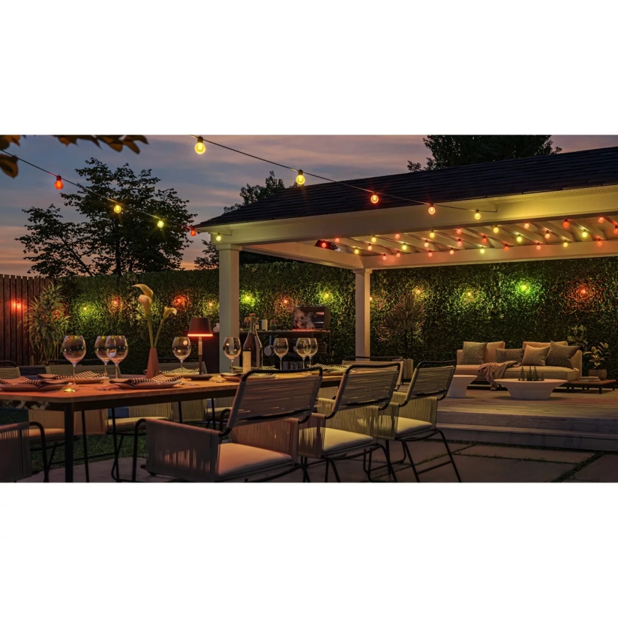 Philips - Catena luminosa da esterno dimmerabile LED RGBW Hue FESTAVIA 10 LED 7 m IP65