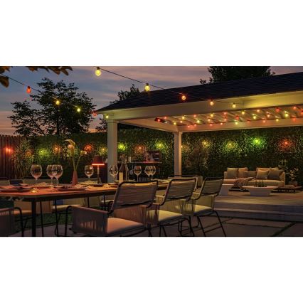 Philips - Catena luminosa per esterni dimmerabile LED RGBW Hue FESTAVIA 20 LED 14 m IP65