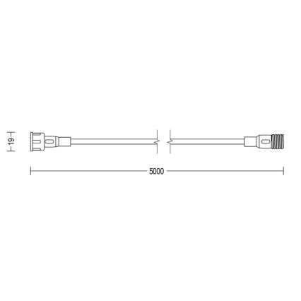 Philips - Cavo di prolunga per esterni 5m IP67