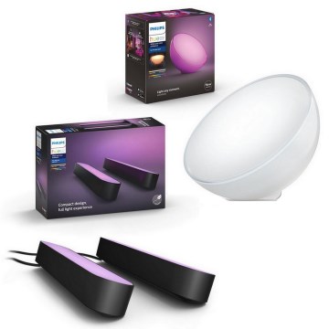 Philips - Confezione da 2 lampade da tavolo dimmerabili LED RGB Hue PLAY LED/6W/230V 2000-6500K + lampada da tavolo dimmerabile GO LED/6W/230V 2000-6500K