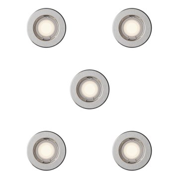 Philips - Confezione da 5 faretti da incasso PERIDOT 1xGU10/7W/230V, finitura argento
