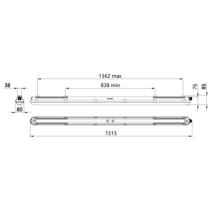 Philips - CORELINE LED technische Röhrenleuchte 37,5 W 230 V 150 cm IP66