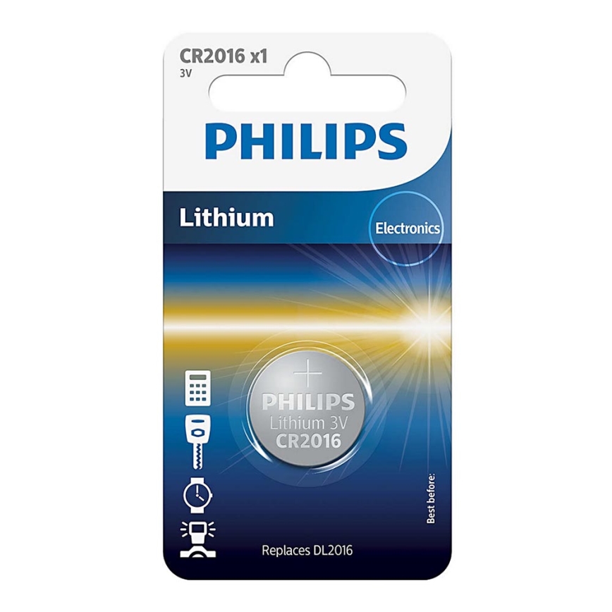 Philips CR2016/01B - Pile bouton lithium CR2016 MINICELLS 3V 90mAh